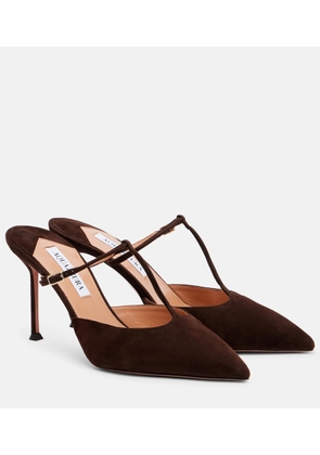 Aquazzura Sorbonne 85 suede mules