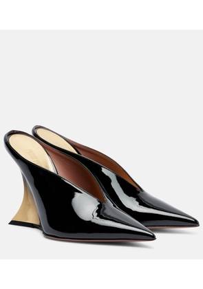 Paris Texas Nina 105 patent leather wedge mules