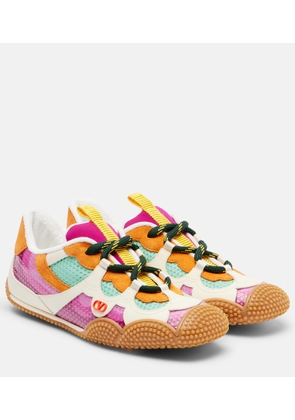 Valentino Garavani Amphibia leather-trimmed sneakers
