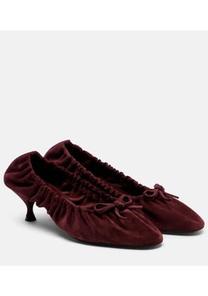 Herbert Levine Gather Around ruched suede pumps