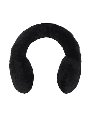 Yves Salomon Rex Rabbit Earmuffs in Noir - Black. Size all.