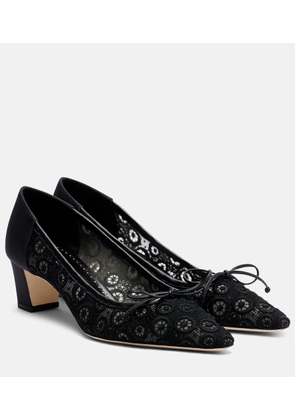 Manolo Blahnik Martebal 50 lace bow-detail pumps