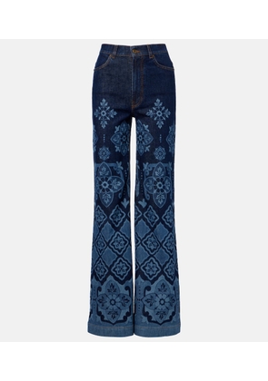 La DoubleJ Partenope printed high-rise flared jeans