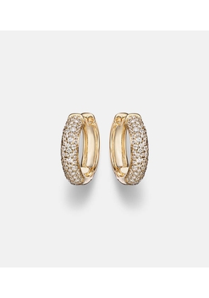 Stone and Strand Keepsake 14kt gold huggie earrings with diamonds