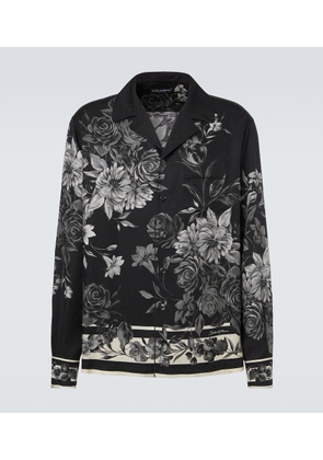 Dolce&Gabbana Floral polka-dot silk shirt