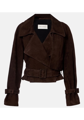 Nour Hammour Hatti cropped suede jacket