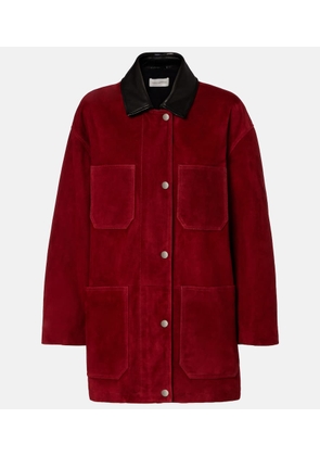 Nour Hammour Barn leather-trimmed suede jacket