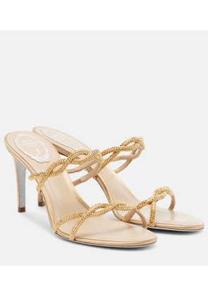 Rene Caovilla Braid crystal-embellished satin sandals