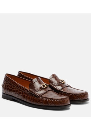 Tod's Croc-effect leather loafers