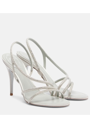 Rene Caovilla Crystal-embellished satin sandals