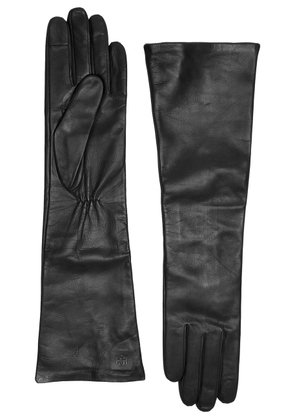 Handsome Stockholm Essentials Long Leather Gloves - Black