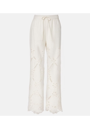 Veronica Beard Daisy cotton and linen wide-leg pants