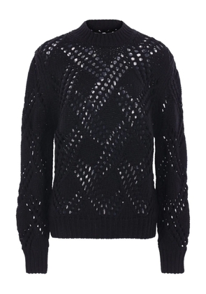 Jil Sander geometric-pattern knit sweater - Black