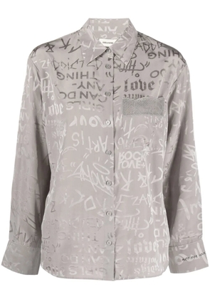Zadig&Voltaire slogan-print silk shirt - Grey