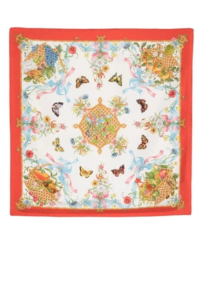 Gucci Pre-Owned 1970s butterfly floral print silk scarf - Purple