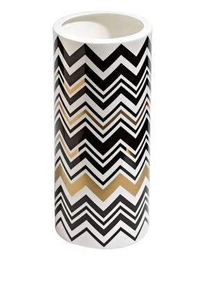Missoni Home zigzag-print porcelain vase (36cm x 16cm) - Black