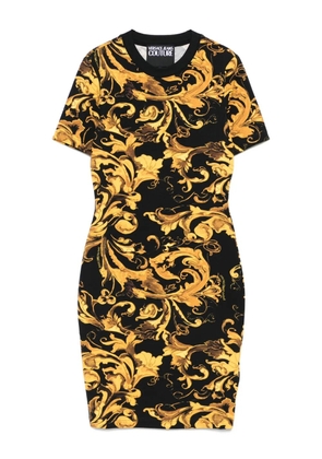 Versace Jeans Couture baroque-print short-sleeve mini dress - Black