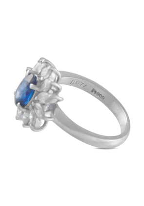 LB Exclusive platinum diamond sapphire ring - Silver