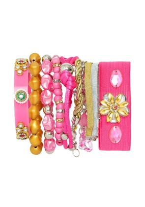 Amir Slama Bijoux beaded flower bracelet set - Pink