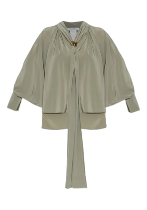 Max Mara pleated tie-neck blouse - Green