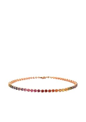 Lisa Nik 18K rose gold Tennis sapphire bracelet - Pink