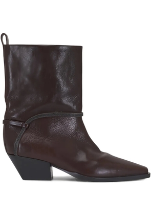 Brunello Cucinelli leather cowboy boots - Brown