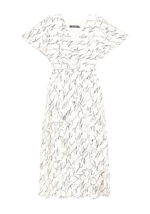 Karl Lagerfeld scribble-print midi dress - White