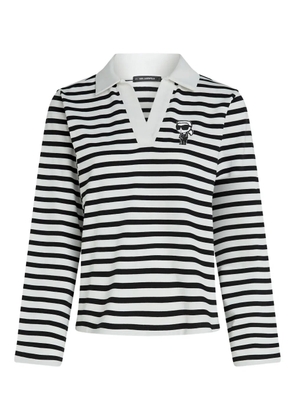 Karl Lagerfeld striped polo shirt - White
