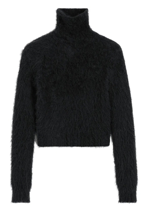 AMI Paris brushed-effect cotton jumper - Black