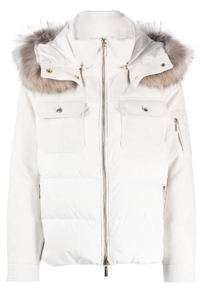 Moorer detachable-hoodie down jacket - Neutrals