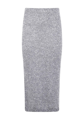 D.Exterior sequin-embellished midi skirt - Grey