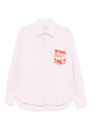 JW Anderson cafe scene-embroidered shirt - Pink