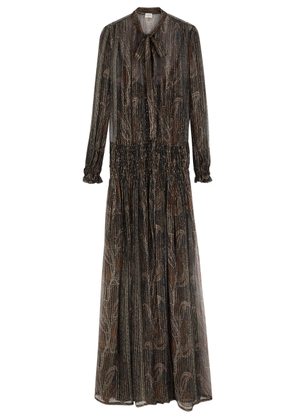 Saint Laurent Paisley-print Silk-blend Chiffon Maxi Dress - Multicoloured 1 - 38 (UK10 / S)