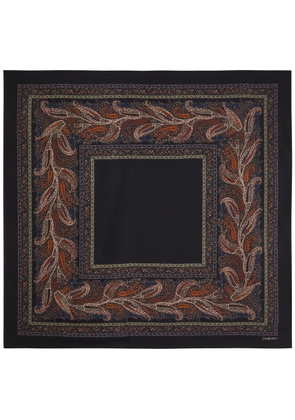 Saint Laurent Paisley-print Silk Scarf - Navy - One Size