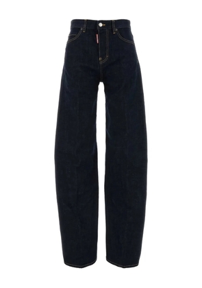 DSQUARED2 wide-leg cotton-blend jeans - Blue