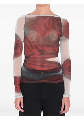 Jean Paul Gaultier Blurry Roses top - Red
