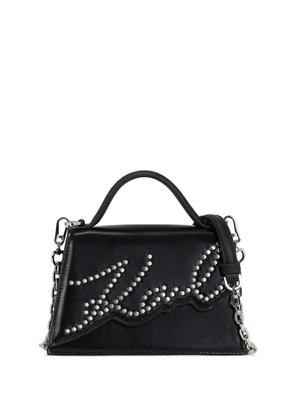 Karl Lagerfeld small Signature studded cross body bag - Black
