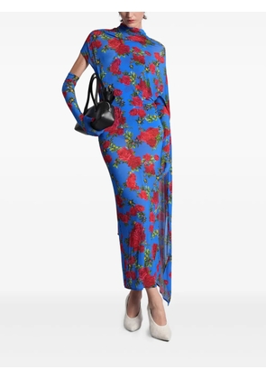 Magda Butrym floral-print draped dress - Blue