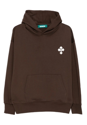 BARROW cross-logo print hoodie - Brown