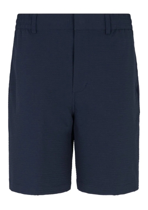 Emporio Armani seersucker elastic-waist shorts - Blue