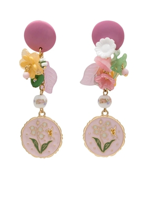 Amir Slama Bijoux floral-appliqué drop earrings - Multicolour