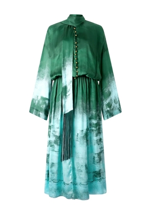 Roberto Cavalli silk button-up dress - Green