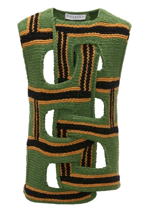 JW Anderson interwoven striped wool vest - Green