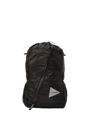and Wander drawstring zip backpack - Black