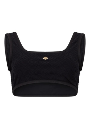 Casablanca monogram jacquard bikini top - Black
