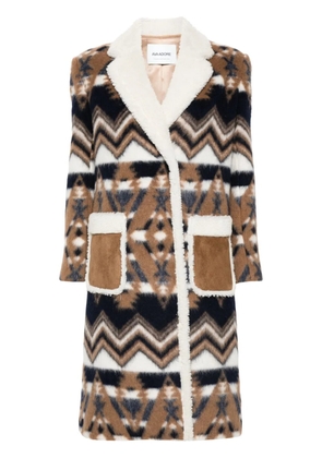 Ava Adore aztec-pattern coat - Brown
