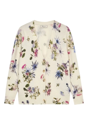 Blumarine floral-beaded cardigan - Neutrals