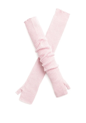 Barrie cashmere fingerless gloves - Pink