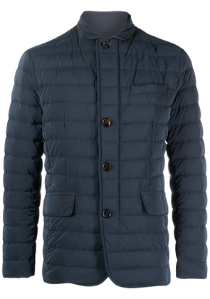 Moorer quilted-finish buttoned-up coat - Blue