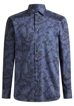 ETRO paisley-print poplin shirt - Blue